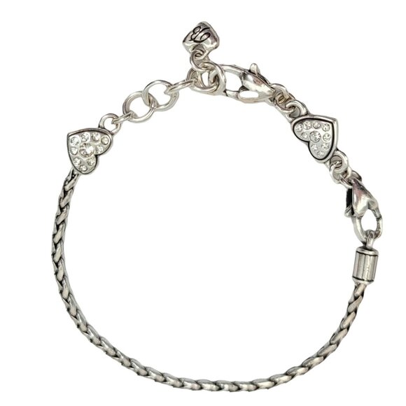 Brighton Silver Tone Heart Slide Charm Chain Bracelet,  7.75” - Picture 3 of 6